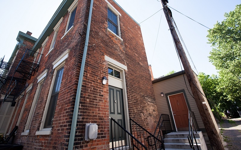 Brick building entrance