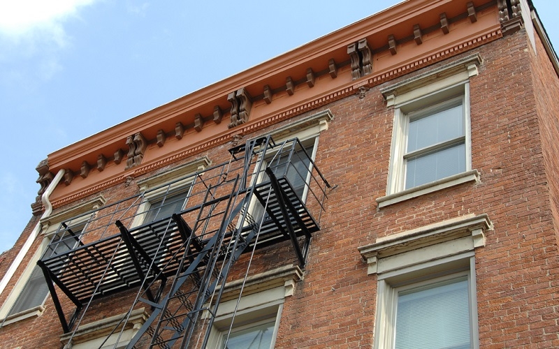 Wesley Estates exterior fire escape