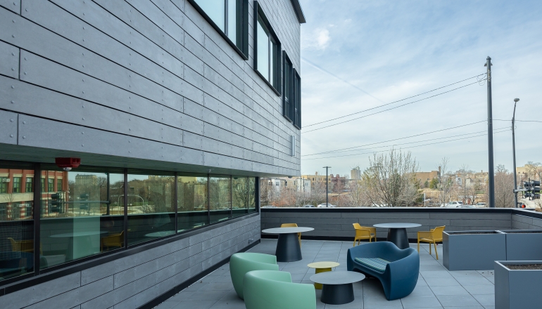 roof deck of Fifth City Commons