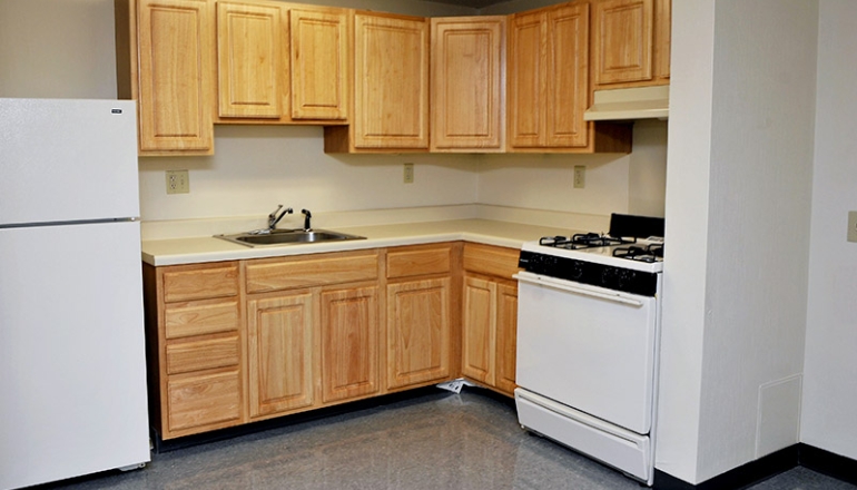 Aaron Briggs Manor unit kitchen
