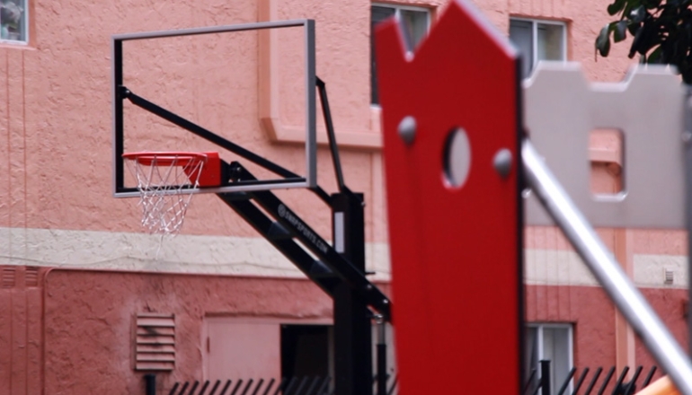 Campbell Arms Apartments basketball hoop