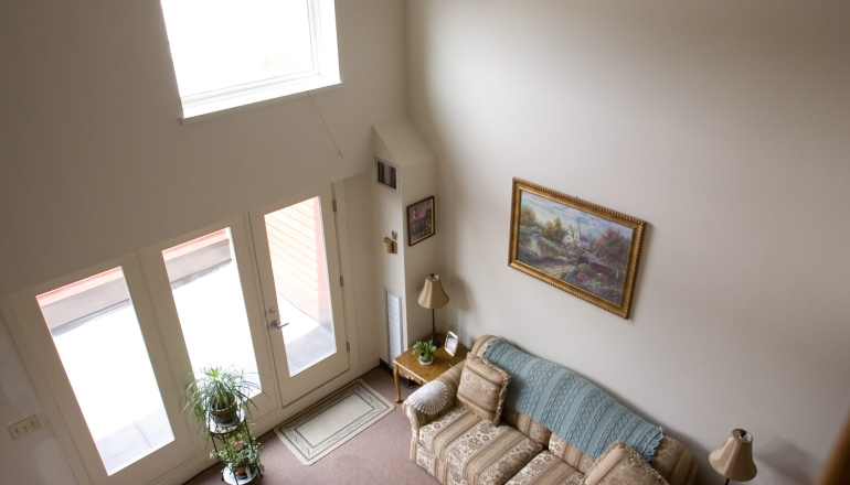 unit living room seen from loft