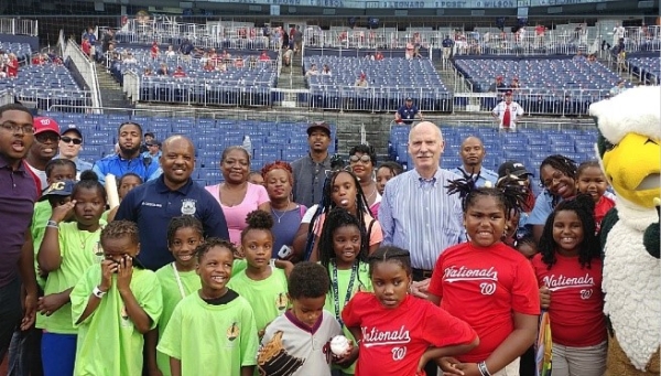 garfield residents at baseball game