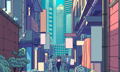 animation of cityscape