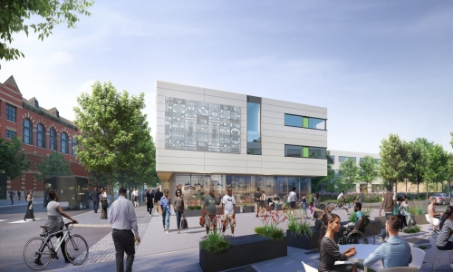 rendering of outdoor restaurant area