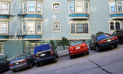 cars parked on street